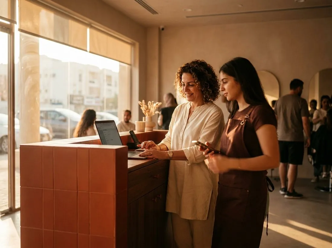 A salon front desk running on Gridwork