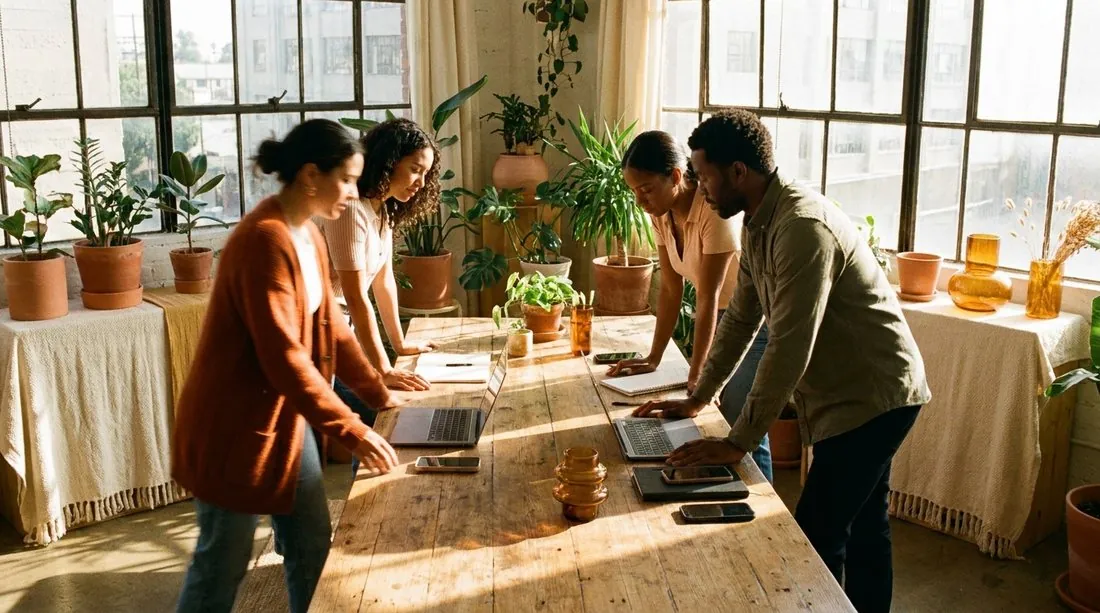 A team working together
