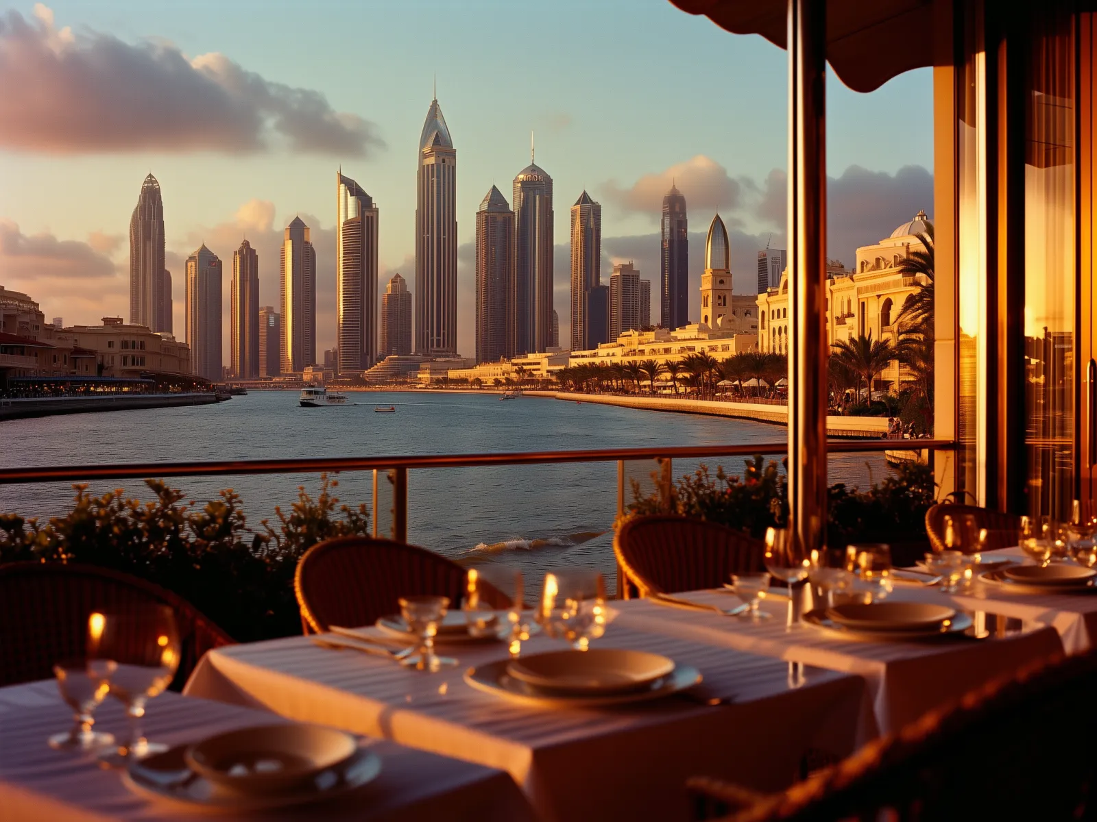 Dubai Marina at golden hour